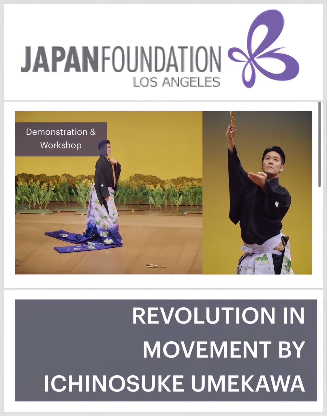 Ichinosuke Umekawa Revolution in Movement workshop at Japan Foundation Los Angeles